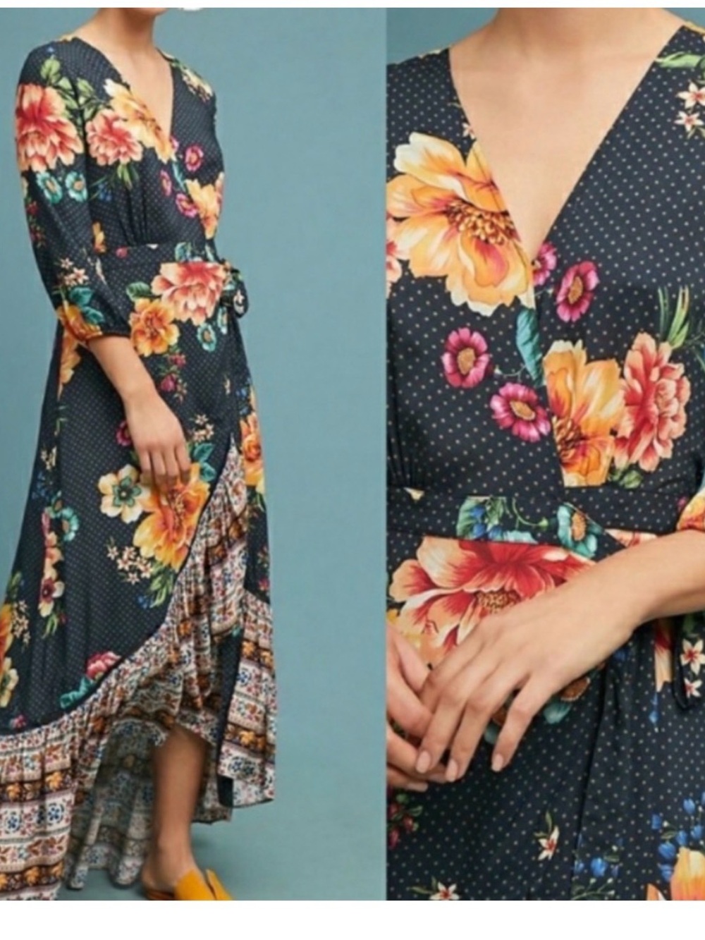 FARM Rio Majorca Maxi Wrap Dress RARE